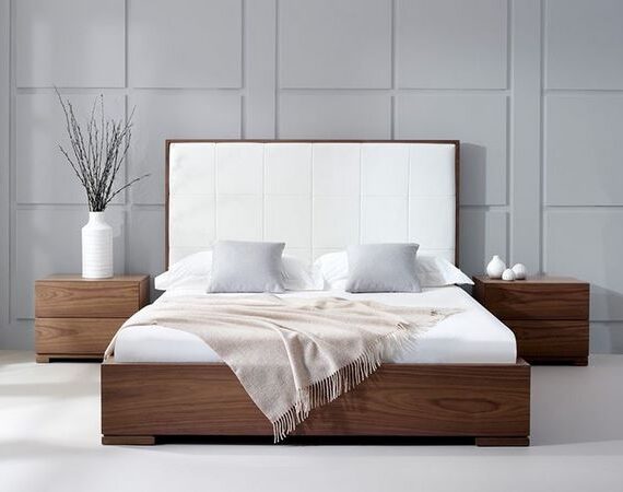 wonderful-leather-and-walnut-wood-headboard-modern-bed-design